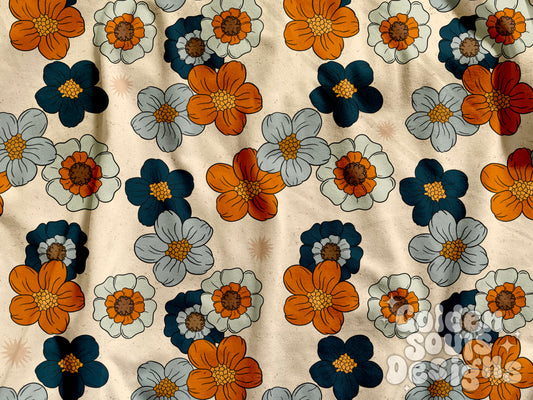 Blue & Orange floral