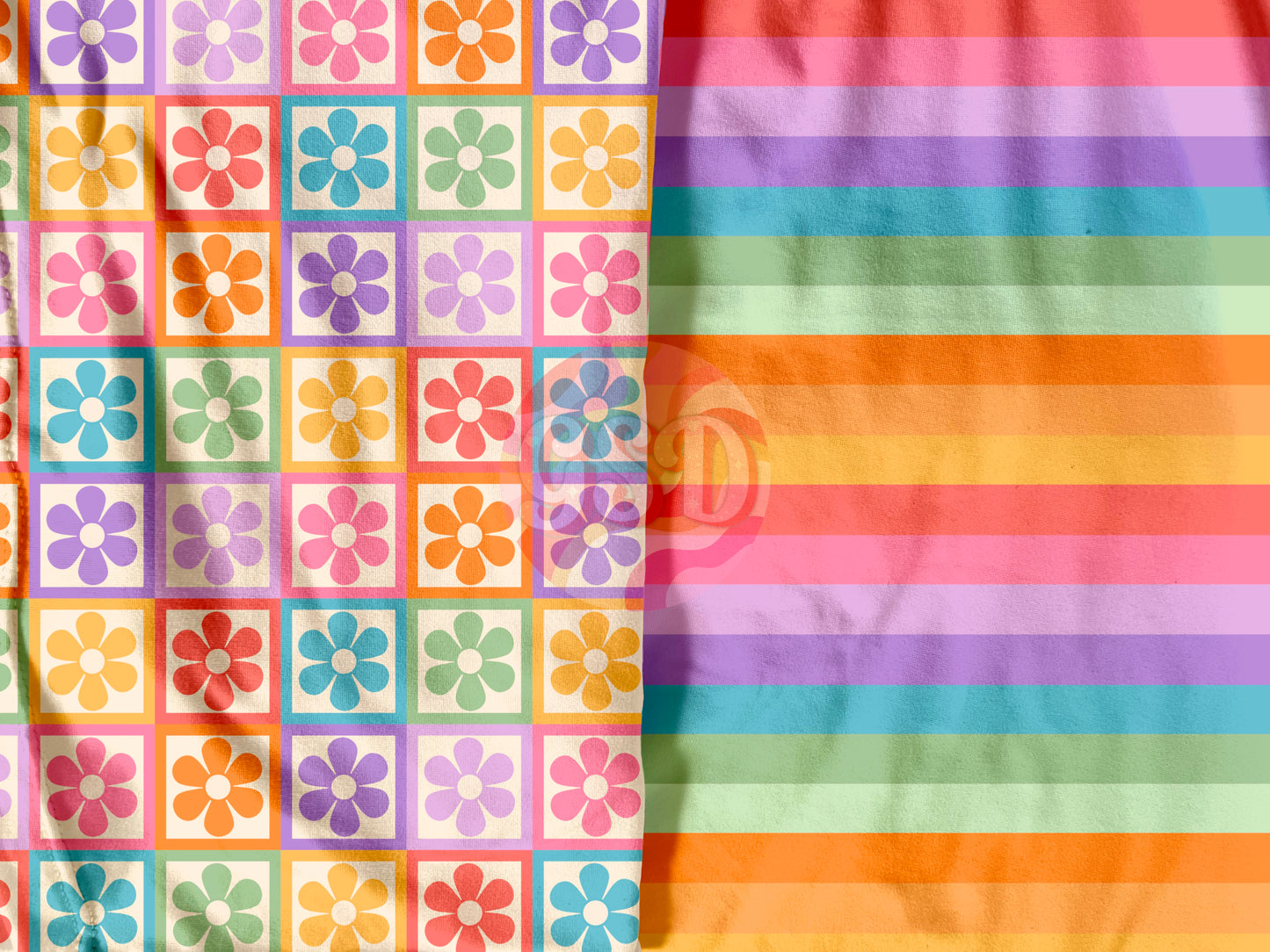Rainbow Retro Floral