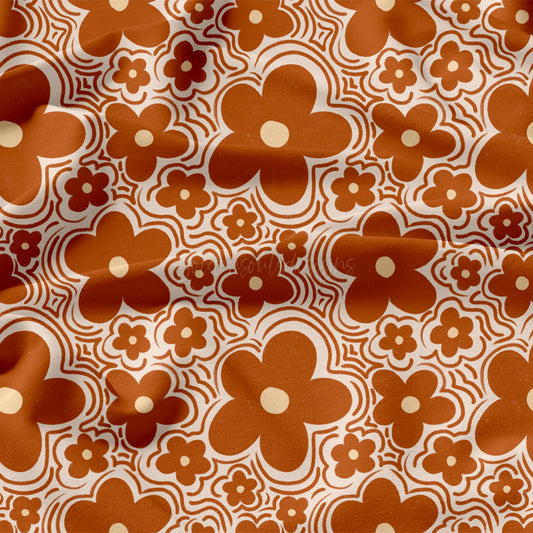 Wavy Floral - Rust