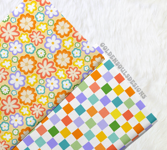 Retro Rainbow Floral