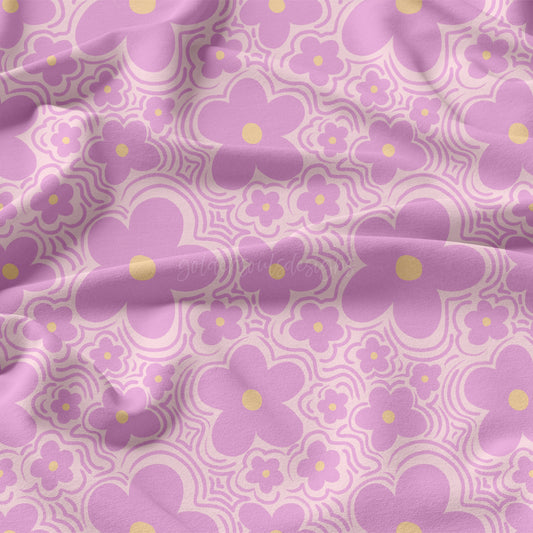 Wavy Floral - Bright Lilac