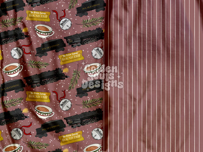 Christmas Trains Mauve