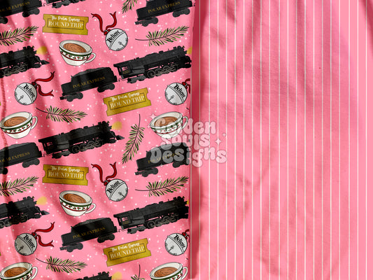 Christmas Trains Pink