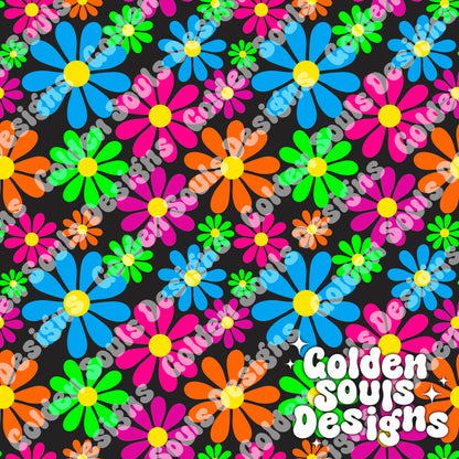 Neon Retro Floral