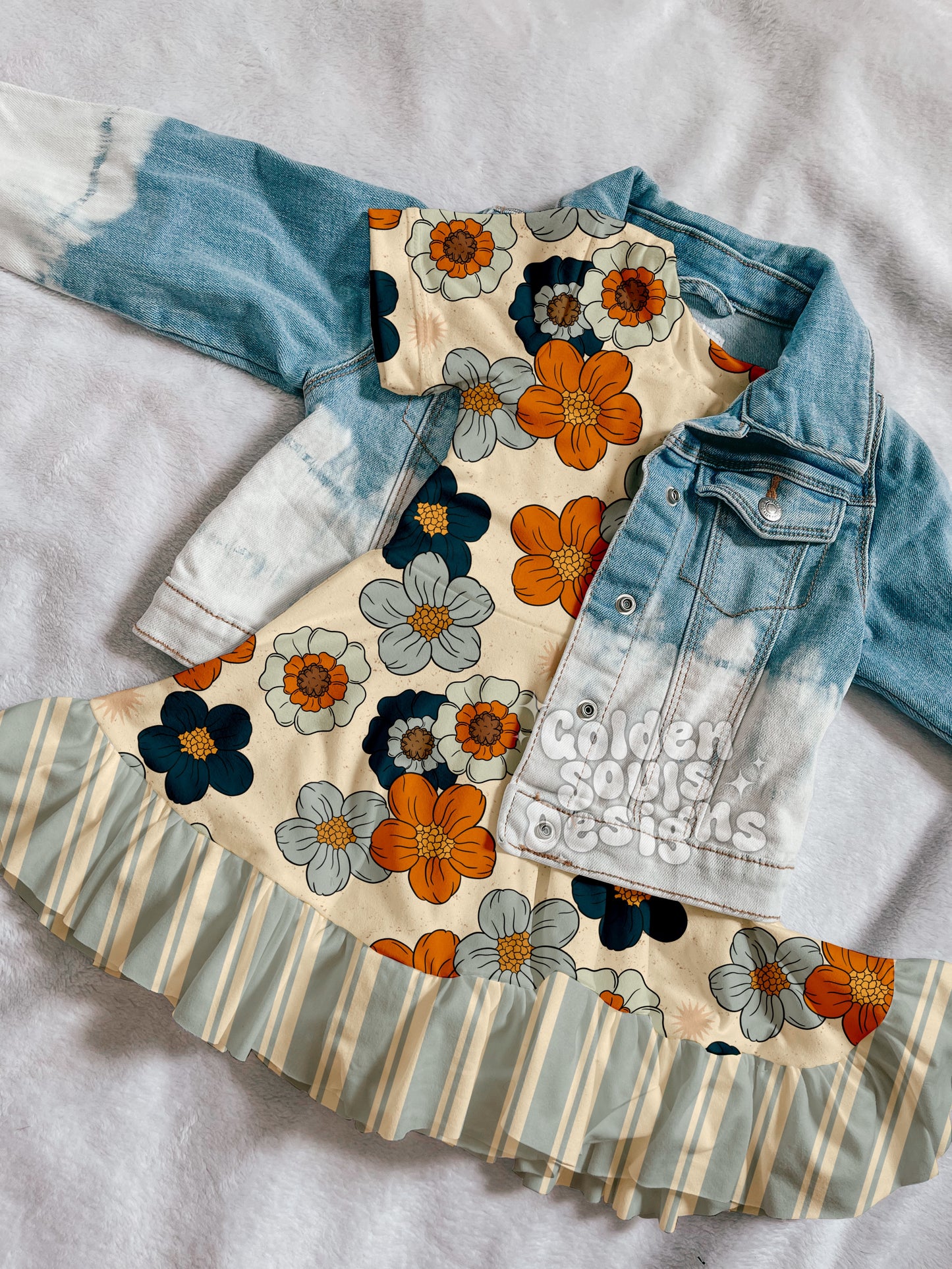 Blue & Orange floral