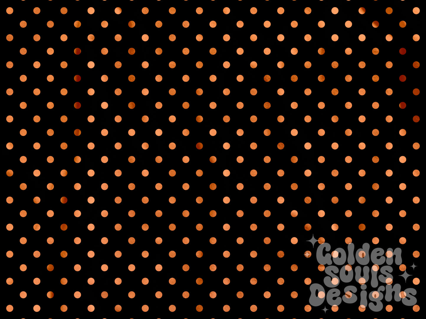 Black on Orange Wavy Floral