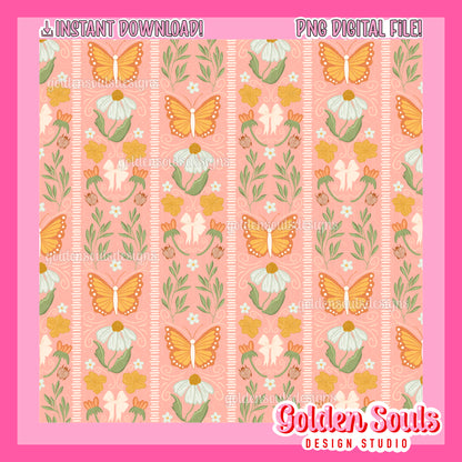 Vintage Butterfly Stripes