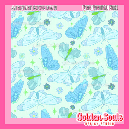 Girly Butterflies (blue)