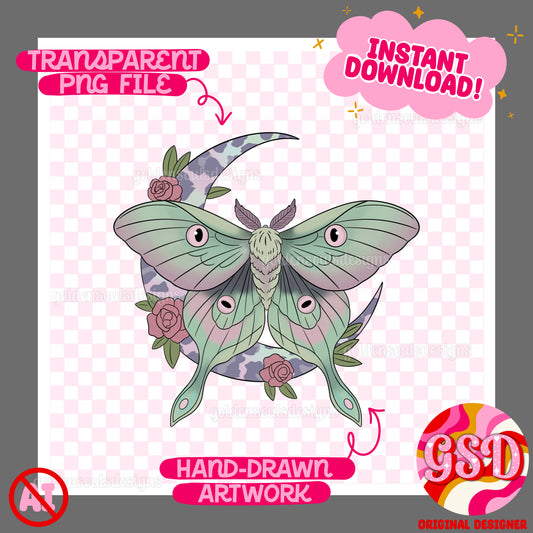 Moonlit Moth PNG
