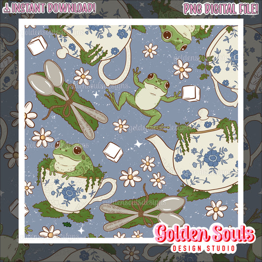 Mossy Morning Tea (blue)