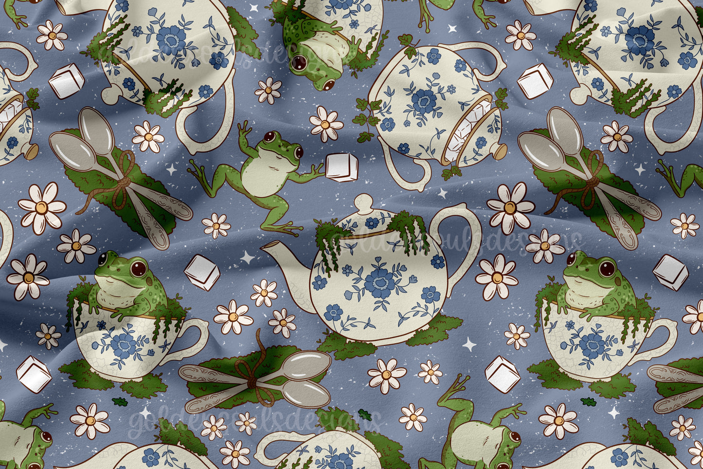 Mossy Morning Tea (blue)