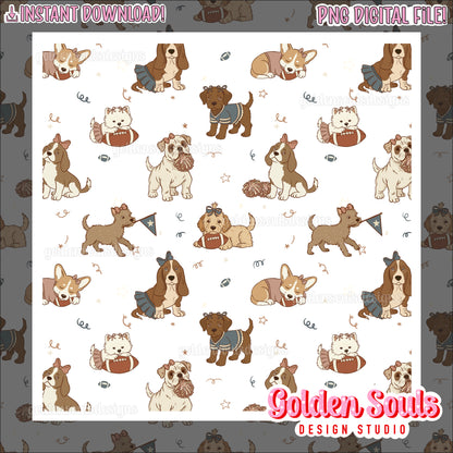 Vintage Varsity Pups (white base)