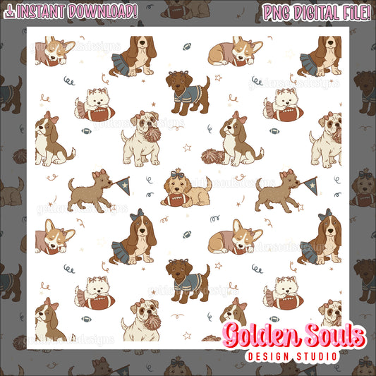 Vintage Varsity Pups (white base)