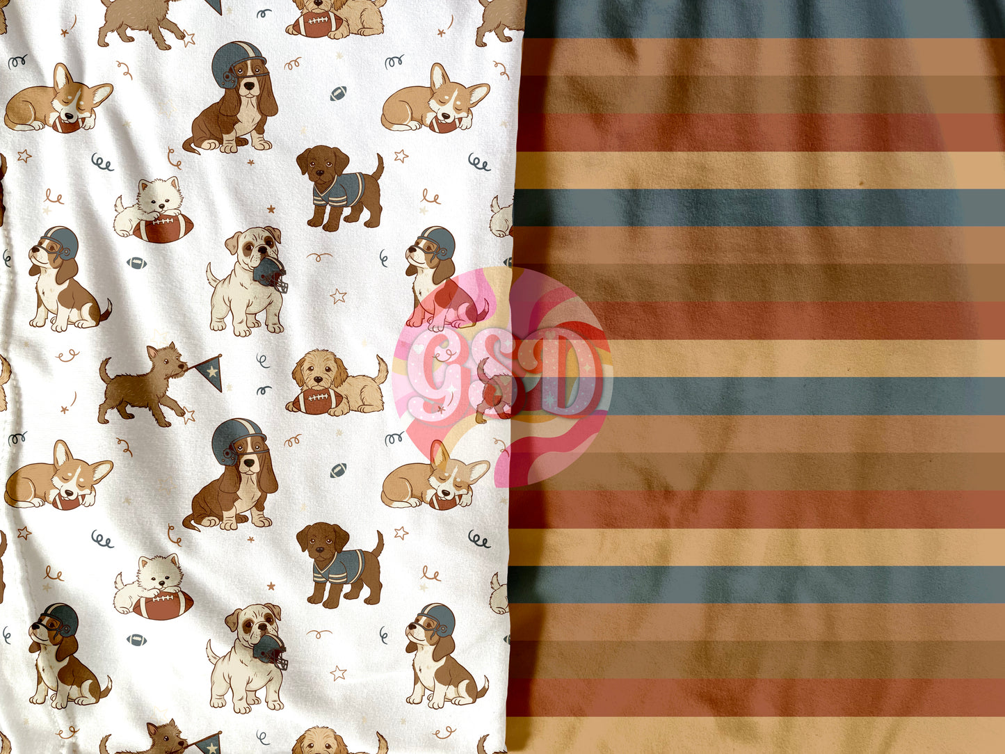 Vintage Varsity Pups (white base)