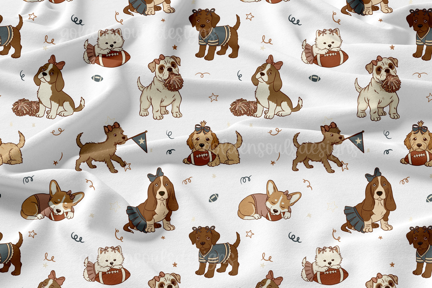 Vintage Varsity Pups (white base)