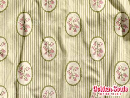 Pinstripe Floral Frames
