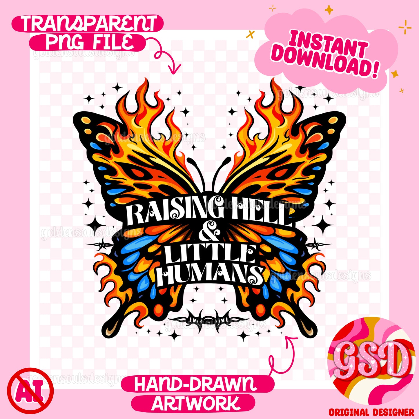 Raising Hell & Little Humans PNG