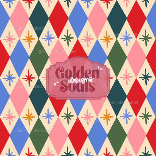 Retro Christmas Harlequin