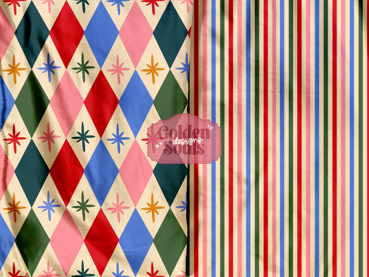 Retro Christmas Harlequin