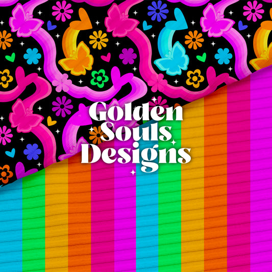 Neon Butterflies (black base)