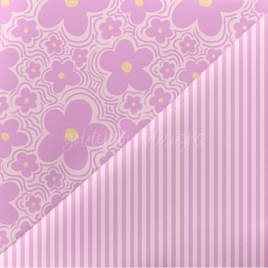 Wavy Floral - Bright Lilac