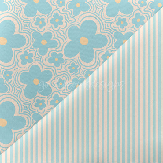 Wavy Floral - Bright Blue