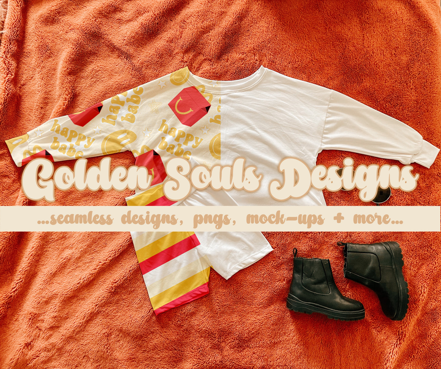 Long Sleeve + Bikers Mock-up Template