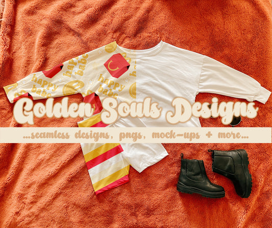 Long Sleeve + Bikers Mock-up Template