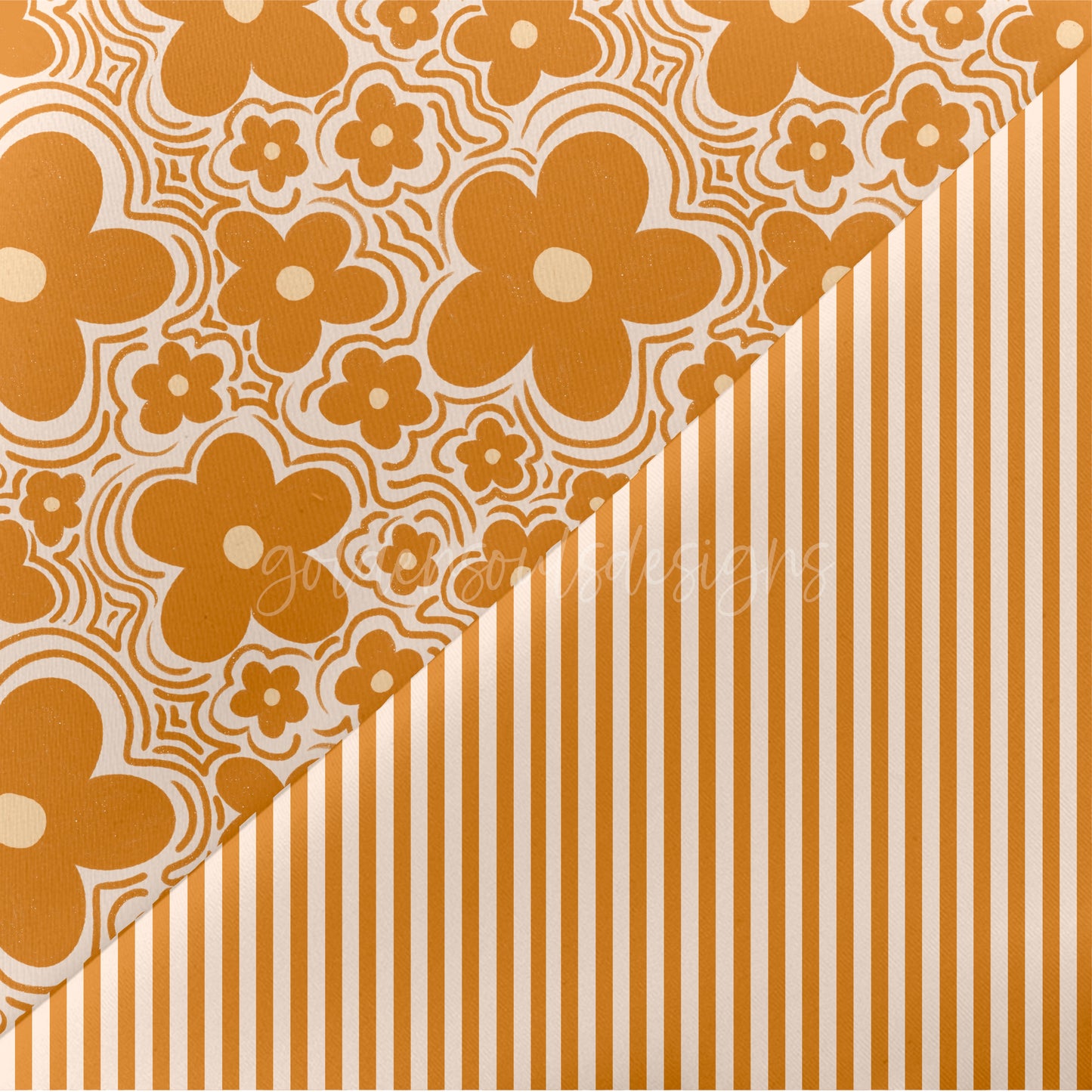 Wavy Floral - Mustard