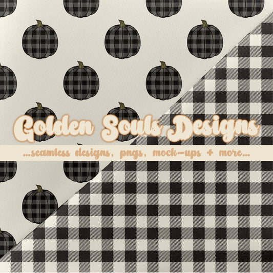 Black Plaid Pumpkins