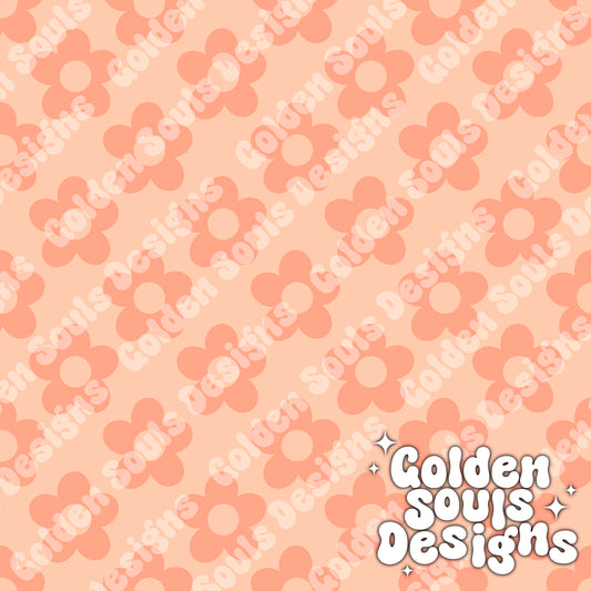Retro Peachy Flowers + Zebra