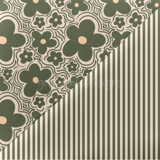 Wavy Floral - Deep Olive