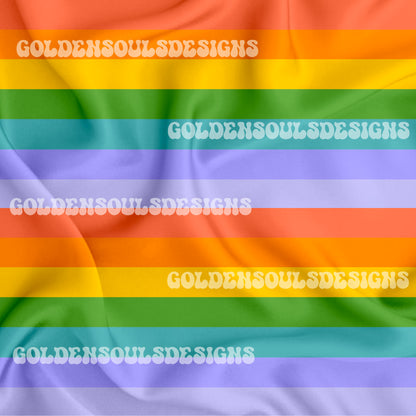 Retro Rainbow Floral (stripes)