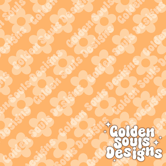 Retro Orange Flowers + Zebra